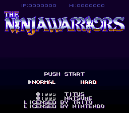 Ninja Warriors - The New Generation Title Screen